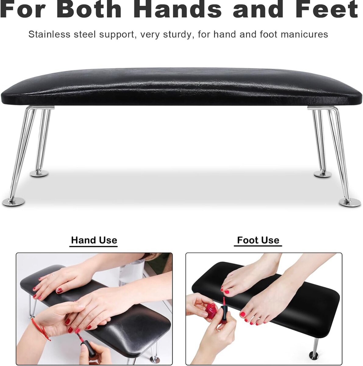 Repodse-bras et repose-pieds pour pédicure manucure