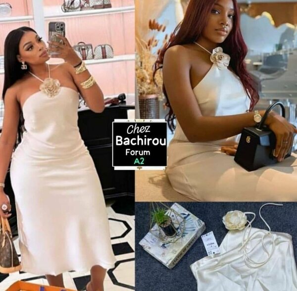 Robe élégante en satin blanc