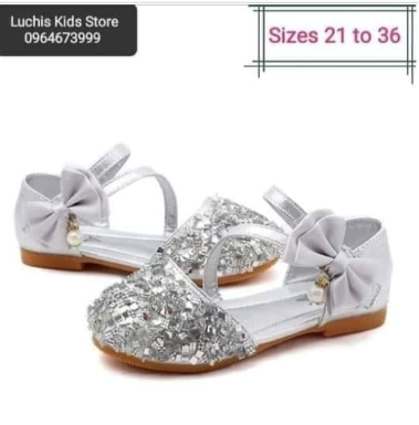 Girls' Silver Glitter Shoes