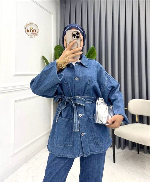 Veste Ceinturée en Jean pour Femme