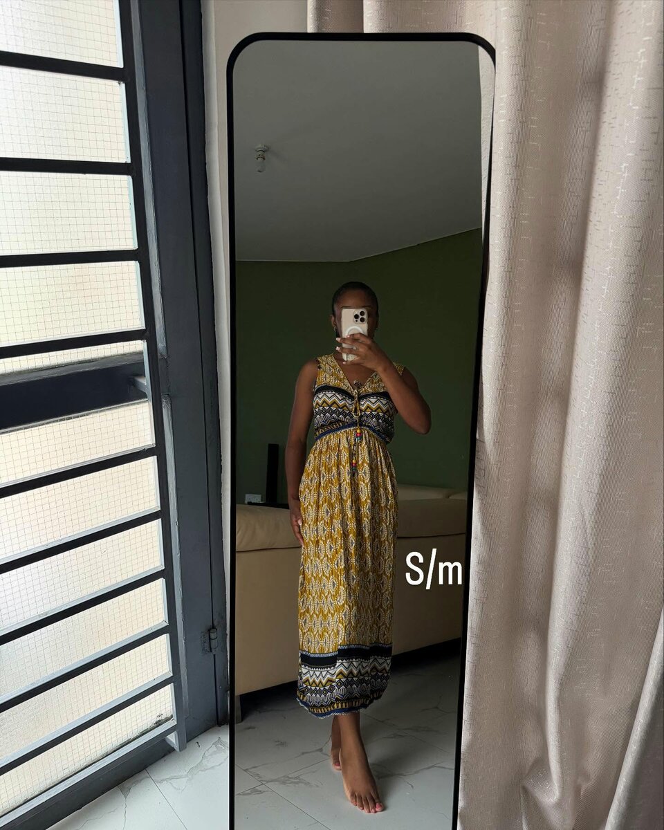 Maxi dress, multicolor with print