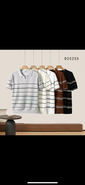 Polo en Coton Rayé Homme