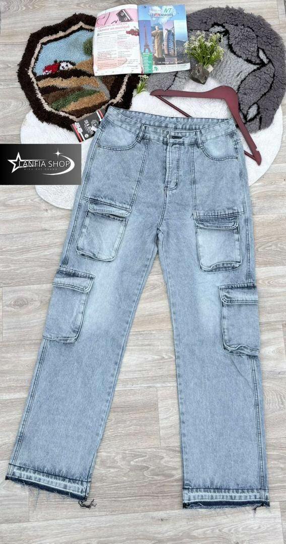 Pantalon cargo en denim