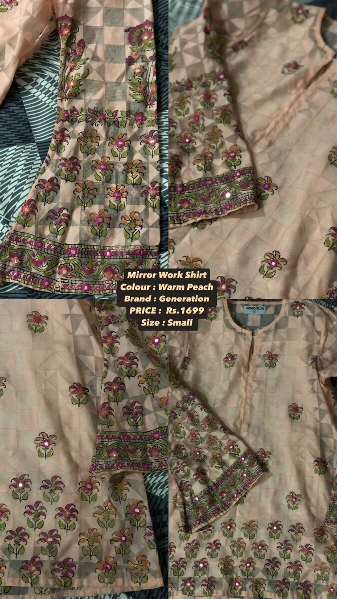 Mirror work short kurti