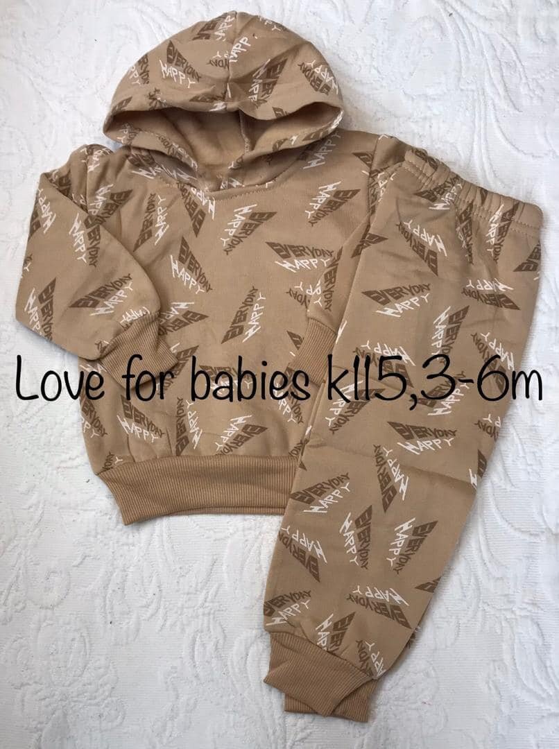 Brown sports suit with print, 3-6m