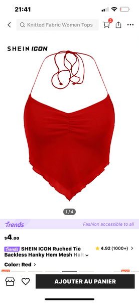 Top dos nu en maille pour femme