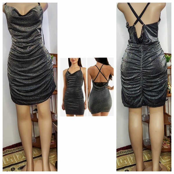 Women's Cowlneck Mini Party Bodycon Dress