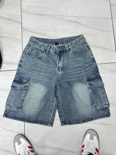 Short en jean cargo homme