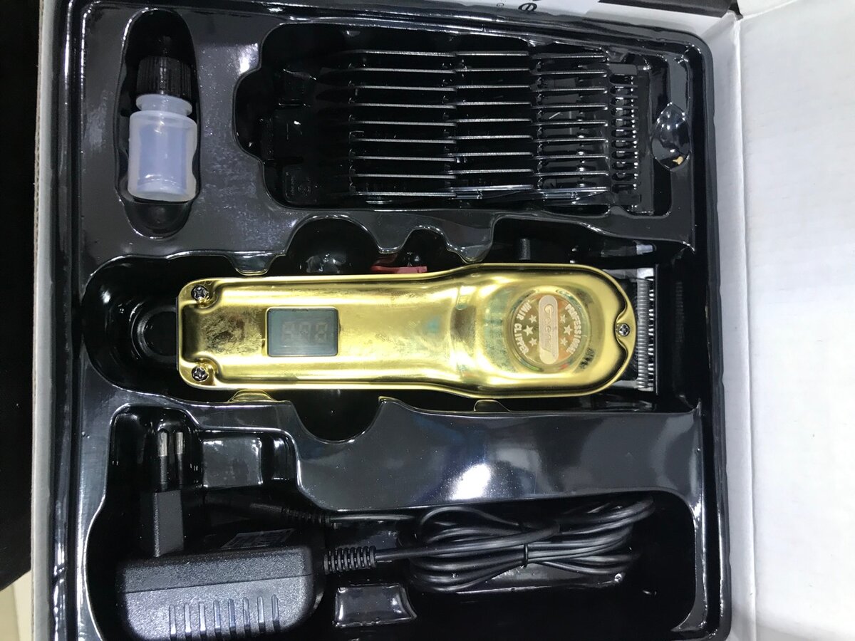 Tondeuse à cheveux professionnelle sans fil dorée