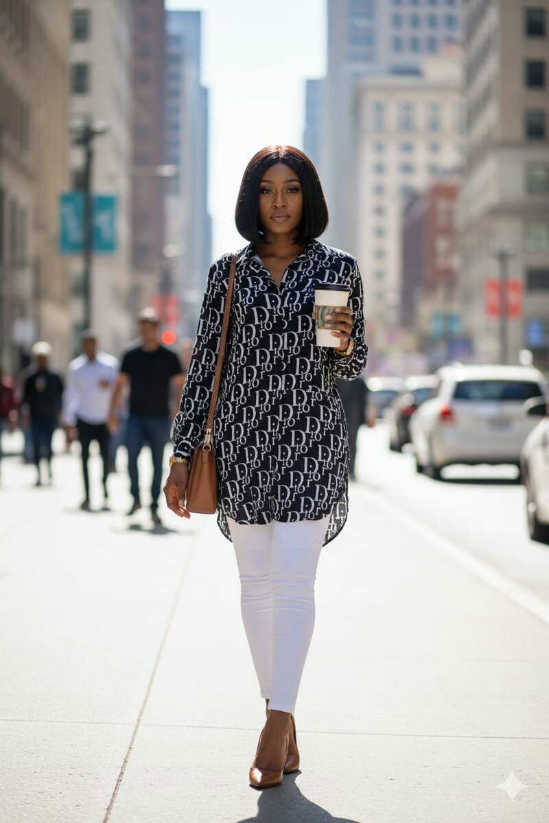 Tunique noire imprimée Dior