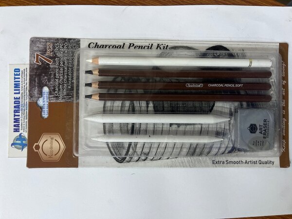 Charcoal pencils , kneadable eraser, paper stumps