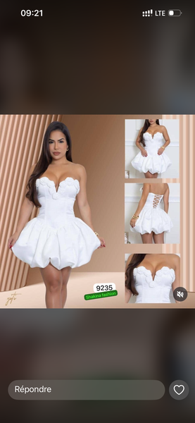 Robe blanche bustier élégante