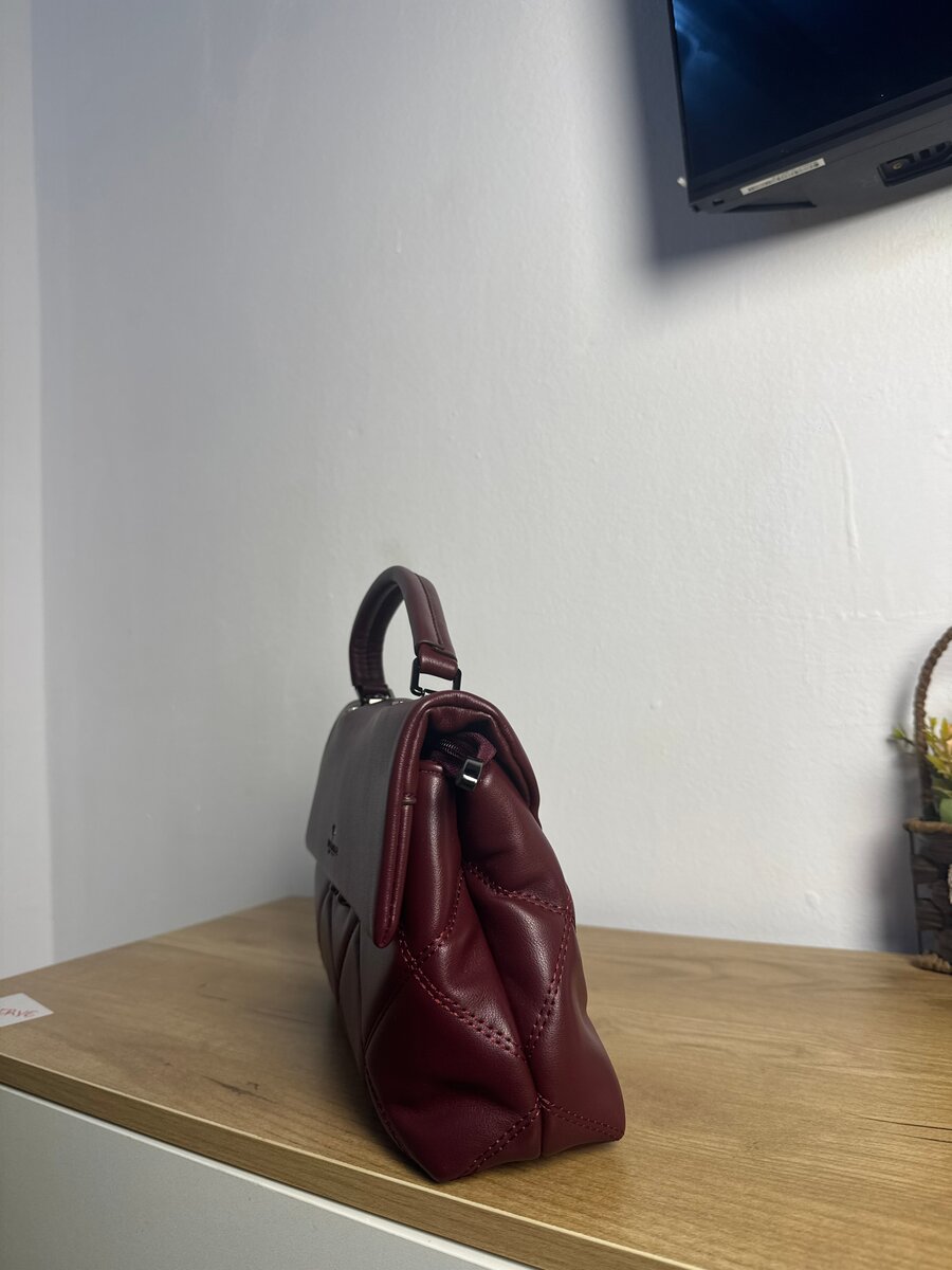 Sac à main cuir bordeaux