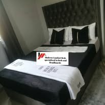 custom made bed with a high base