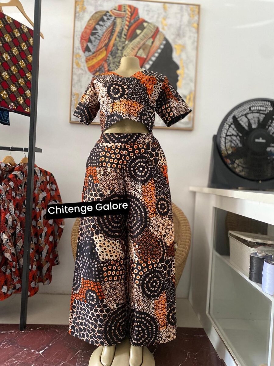 Chitenge 2 piece pants ant crop top