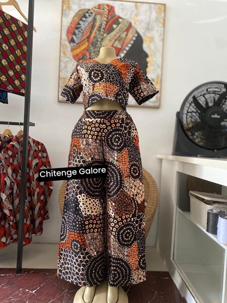 Chitenge 2 piece pants ant crop top