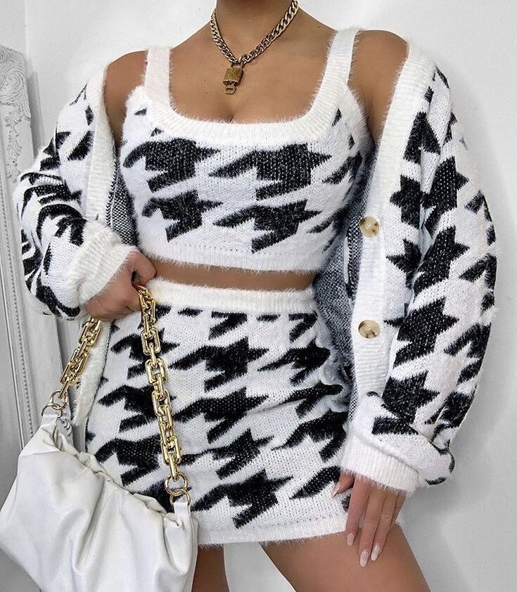 Skirt, top and sweatshirt