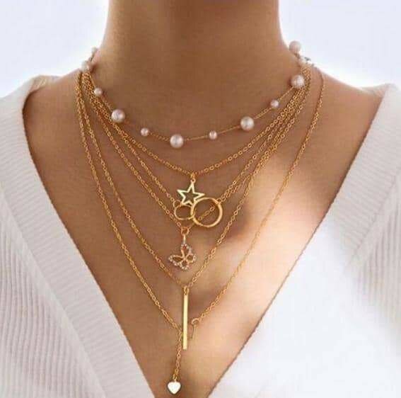 Collier multicouches chic