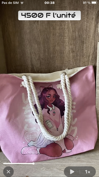 Sac cabas imprimé artistique