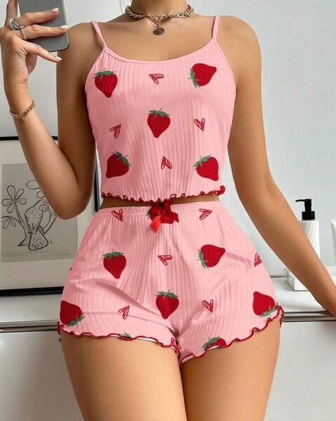 Pyjama Femme Fraises Coton