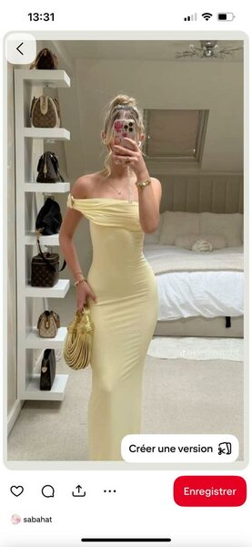 Robe élégante jaune soirée