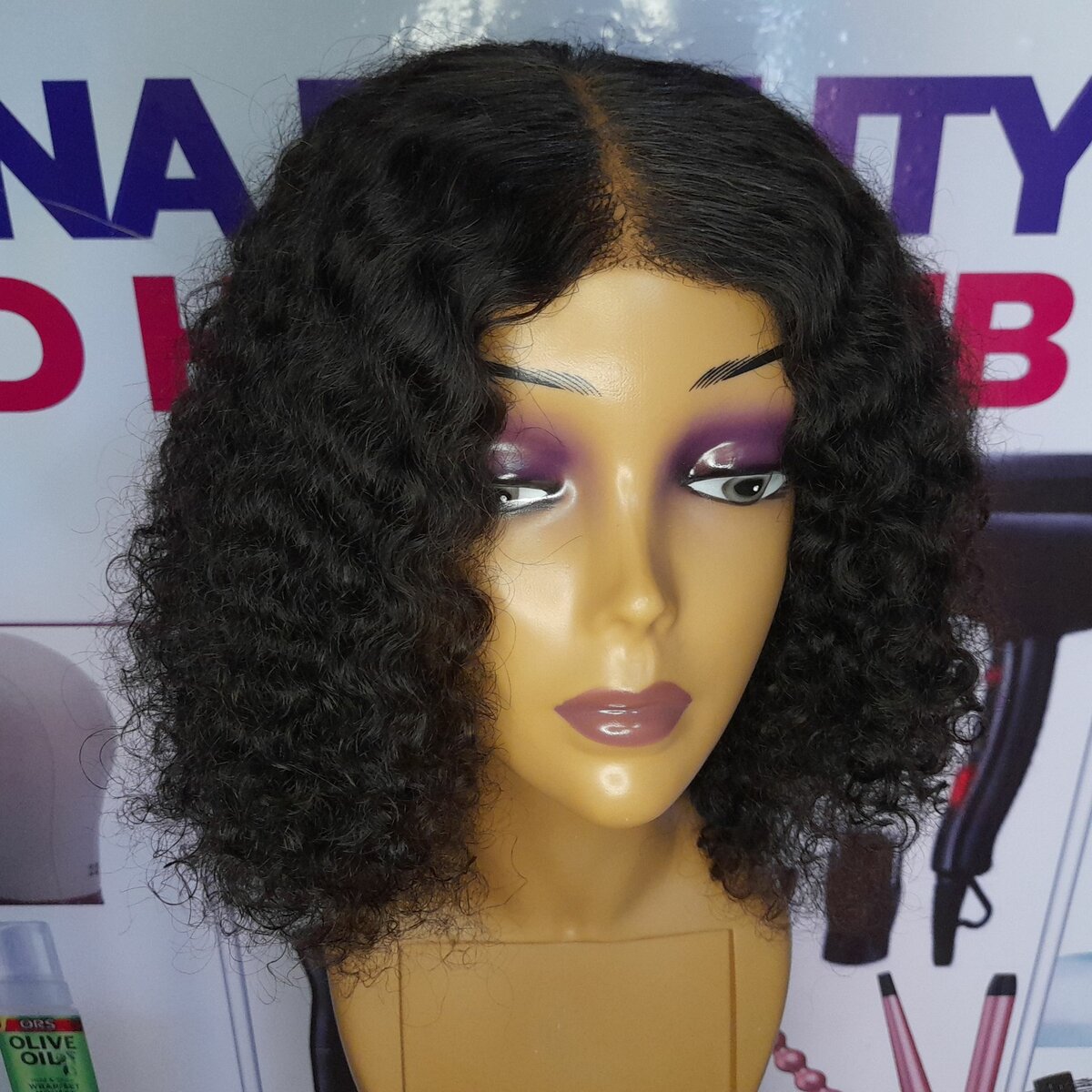 Pixie curls with hand tied closure wig cap