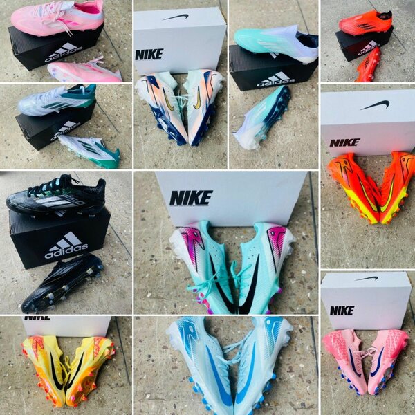Adidas and nike football boots
