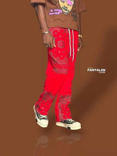 Pantalon flare imprimé pour homme