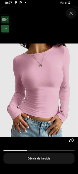 Top femme manches longues rose