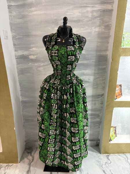 Robe longue imprimée wax