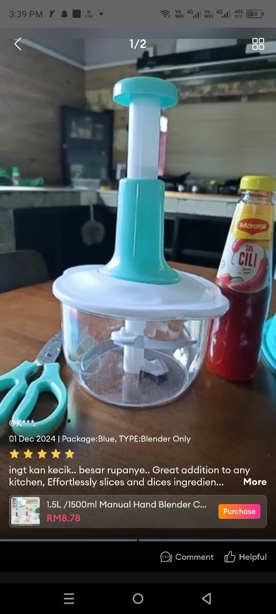 Manual Hand chopper 2 litter 9 in 1