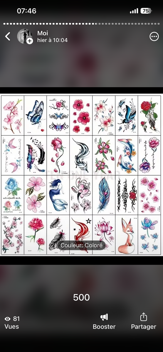 Tatouages Temporaires Fleuris