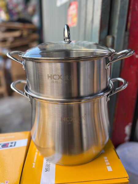 Cuit-vapeur inox deux étages 2