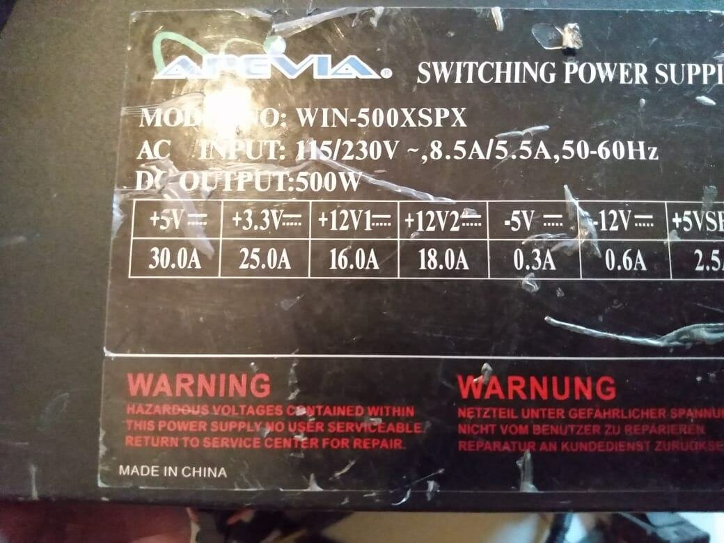 500w gaming psu (power supply unit)