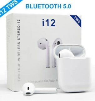 i12 Airpods TWS (True Wireless Stereo) Bluetooth Earphones Dual Earbuds Headset With PowerBank