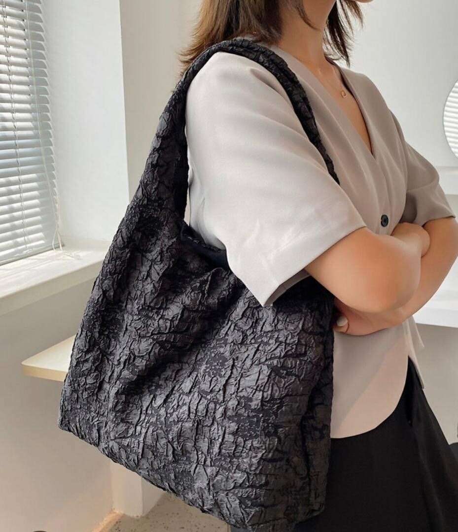 Sac en tissu texturé noir