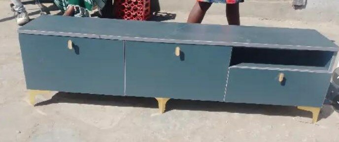 Pedestal with 3 compartments, dark blue