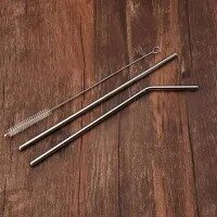 The Best Reusable Straws for Iced Coffee,Cold Drinks, Stainless Steel Straws with Cleaning Brush, Reusable Straws 3 Piece. For children training