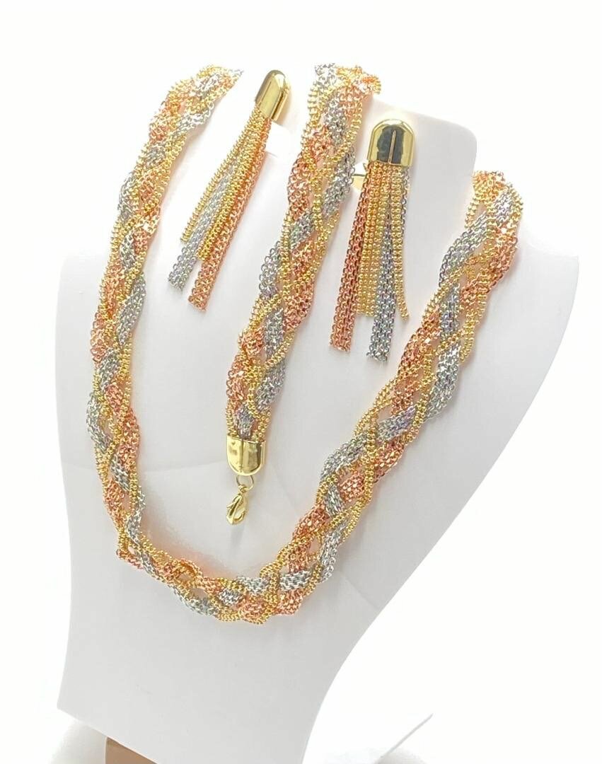 Parure Bijoux Dorée Éblouissante