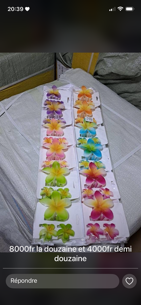 Pinces à cheveux fleurs colorées