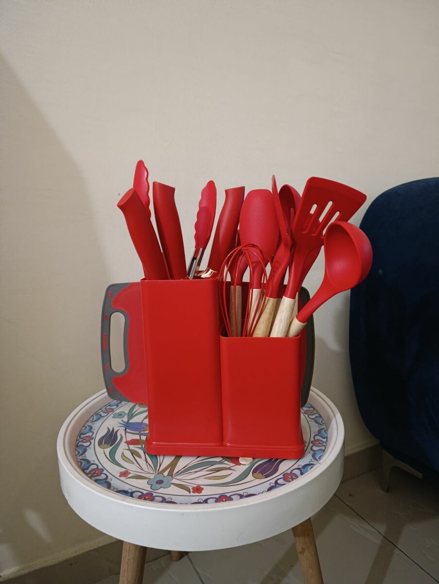 Ensemble d'ustensiles de cuisine 19 pièces en silicone