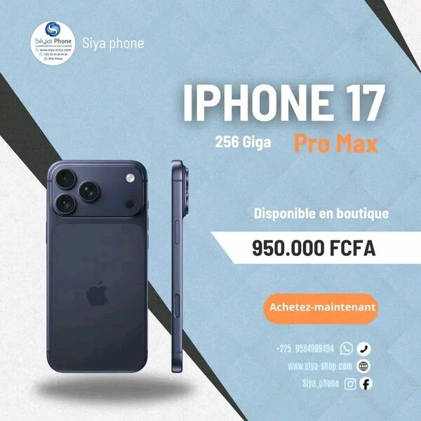 iPhone 17 Pro Max 256 Go