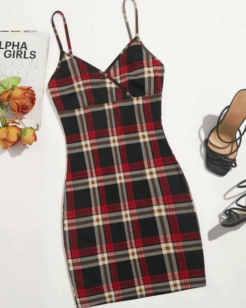 Robe à carreaux élégante