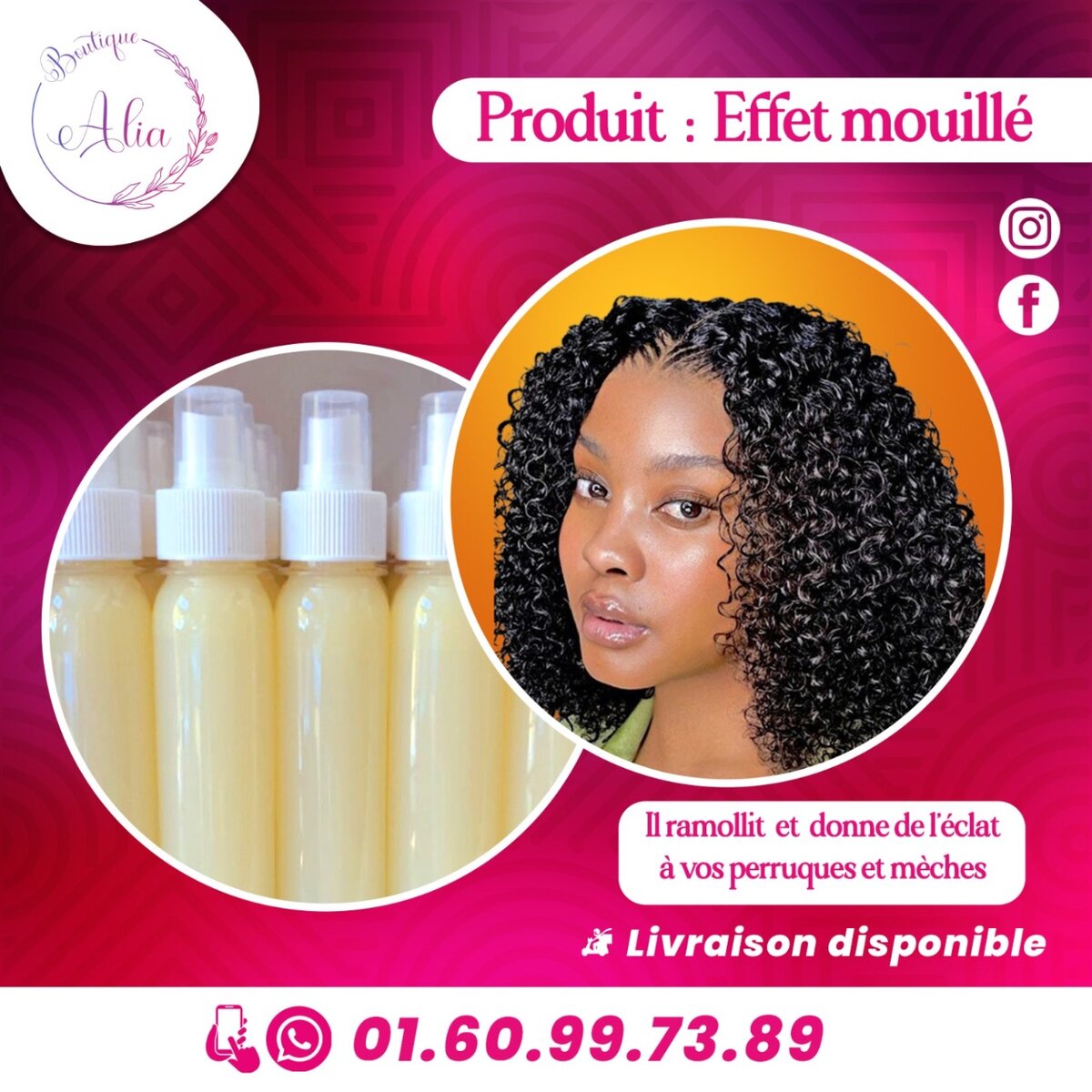 Spray Effet Mouillé Cheveux
