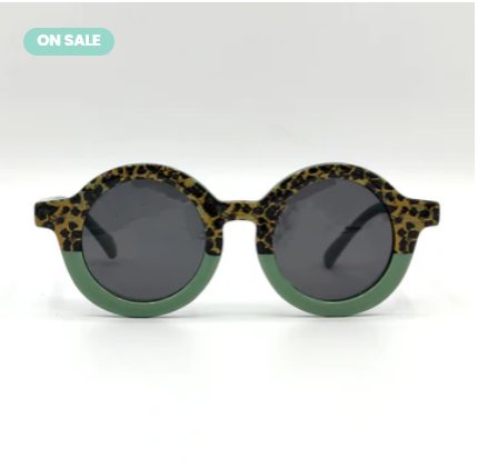 Half Tiger Round Baby Sunglaases