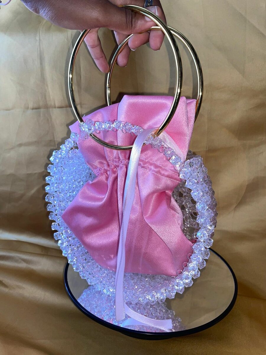Sac à main cristal rose chic