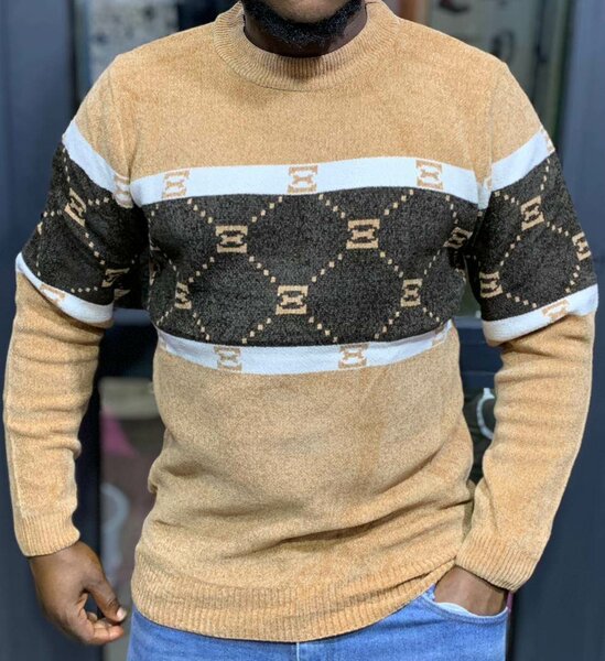 Pull tricoté motif géométrique