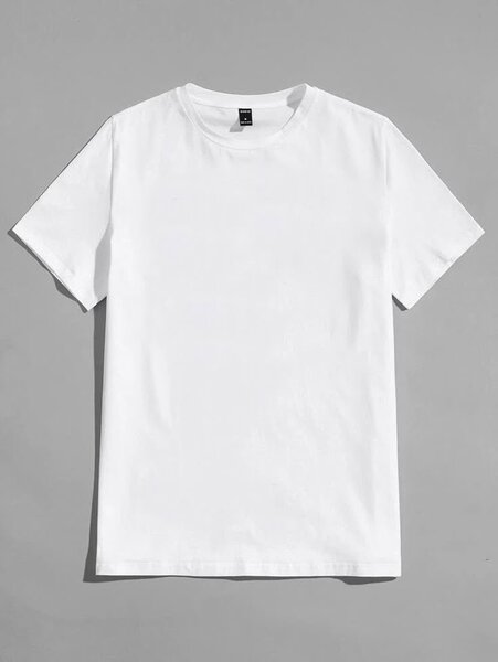 T-shirt blanc en coton classique