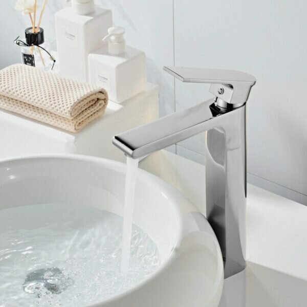 Sleek Chrome Bathroom Faucet