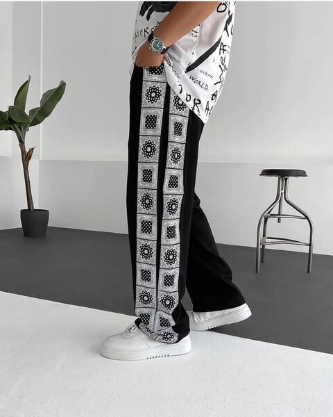 Graphic Patchwork Sweatpants